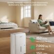 Waykar 150 Pint 2025 Energy Star Dehumidifier with Pump for Large Rooms up to 7,000 Sq. Ft. for Home, Basement, Commercial, Industrial, with Drain Hose & Tank, Auto Defrost, Smart Auto Comfort Mode