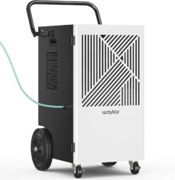 Waykar 155 Pints Commercial Dehumidifier with Pump, Drain Hose and Washable Filter Space up to 8000 Sq. Ft, for Basements, Industrial or Commercial Spaces - 5 Year Quality Coverage