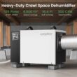 Waykar 125 Pint Crawl Space Dehumidifier with Pump & Drain Hose for Basements, Commercial & Water Damage Spaces up to 6500 Sq. Ft., Compact, Strong Dehumidification, 5-Year Quality Coverage