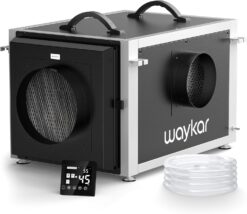 Waykar 216 Pints Crawl Space Dehumidifier with Pump, Remote Control & Dual Duct, HVAC Commercial Dehumidifier for Basement, Whole House & Water Damage, 8000 Sq. Ft, 10-90% RH - 5-Year Quality Coverage