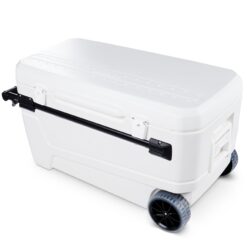 Igloo MaxCold Glide Coolers 110 QT Insulated Portable Rolling Cooler with Soft Ride Wheels 168 Can Capacity Leak-Proof 5-day Ice Retention