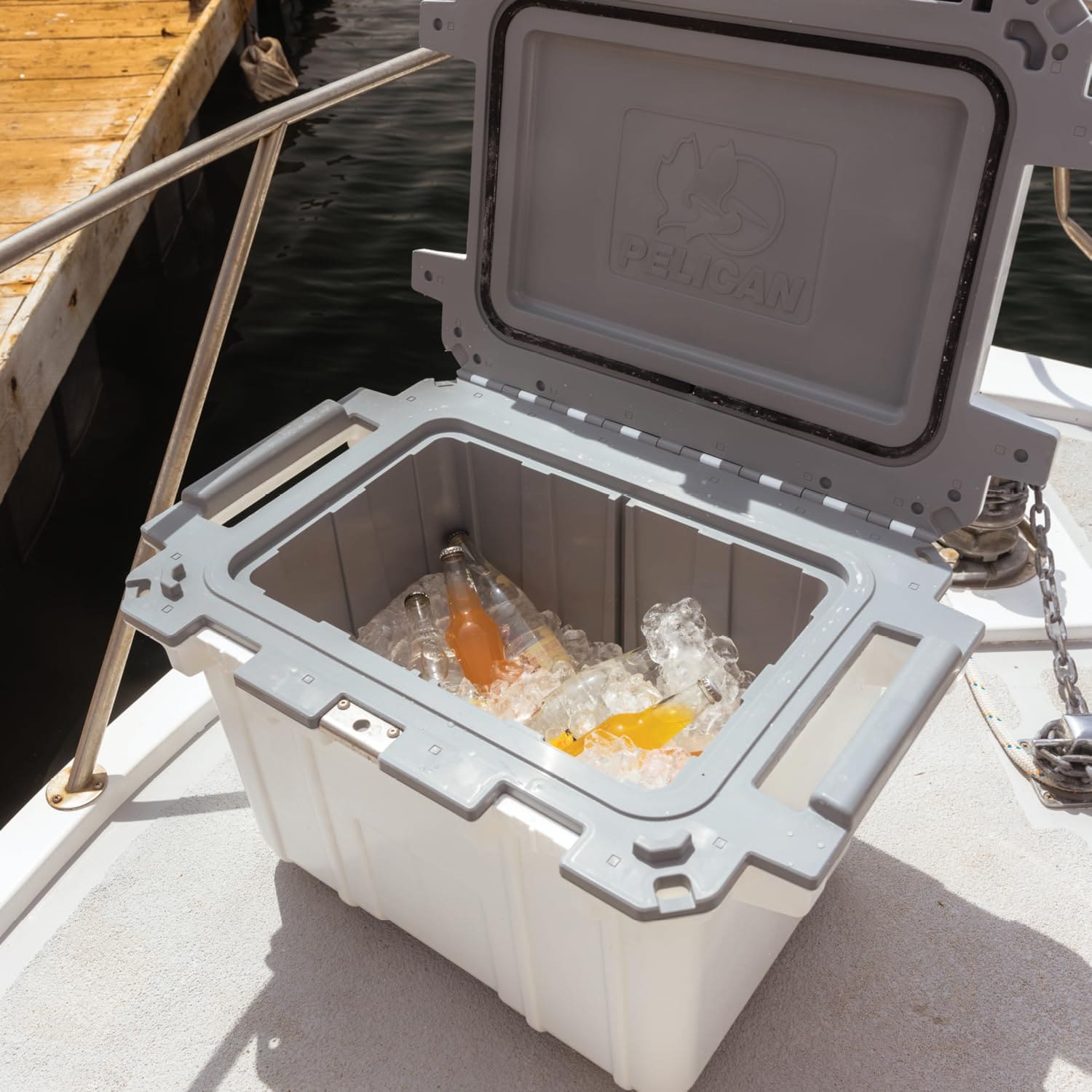 Pelican Elite 50 Quart Hard Cooler - White/Gray Pelican Elite 50 Quart Hard Cooler - White/Gray