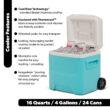 Igloo 16 QT Laguna Hard Side Ice Chest Cooler with Wheels, Aqua Blue