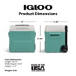 Igloo 16 QT Laguna Hard Side Ice Chest Cooler with Wheels, Teal Blue