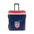 Igloo x USSF 60 QT Laguna Ice Chest Cooler with Wheels, US Soccer Rolling Cooler for Games and Practices, Red White and Blue