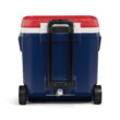 Igloo x USSF 60 QT Laguna Ice Chest Cooler with Wheels, US Soccer Rolling Cooler for Games and Practices, Red White and Blue