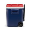 Igloo x USSF 60 QT Laguna Ice Chest Cooler with Wheels, US Soccer Rolling Cooler for Games and Practices, Red White and Blue