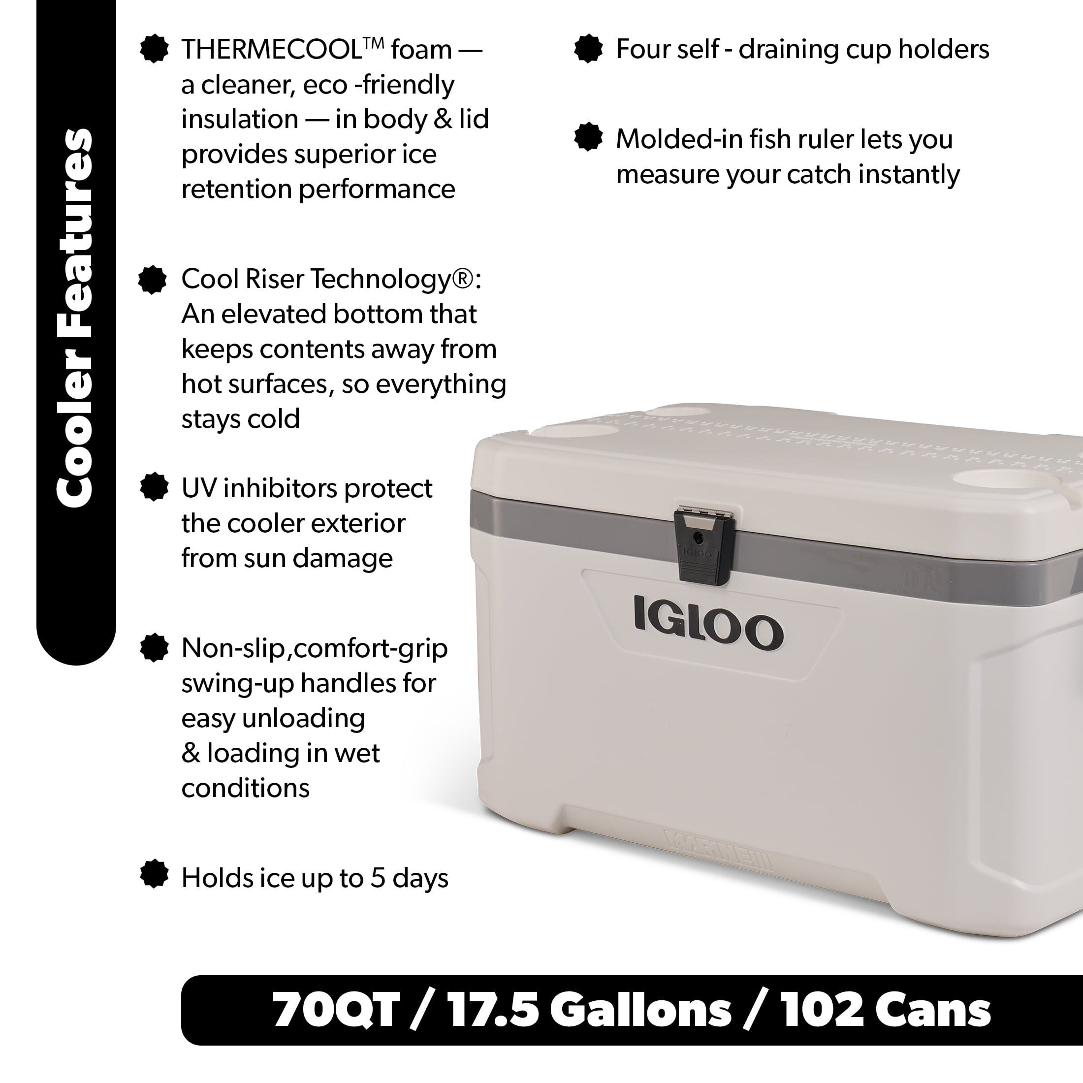 Igloo 70 Qt Latitude Marine Ultra, White and Moonscape Igloo 70 Qt Latitude Marine Ultra, White and Moonscape