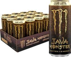 (12 Cans) Monster Energy Java Café Latte, Coffee + Energy Drink, 15 fl oz cans