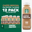 Starbucks Coffee & Protein, Classic Mocha, 12 fl oz Bottles, (12 Pack) High Protein Iced Coffee&ZeroWidthSpace;
