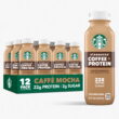 Starbucks Coffee & Protein, Classic Mocha, 12 fl oz Bottles, (12 Pack) High Protein Iced Coffee&ZeroWidthSpace;