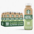 Starbucks Coffee & Protein, Classic Caffe, 12 fl oz Bottles, (12 pack) High Protein Iced Coffee&ZeroWidthSpace;