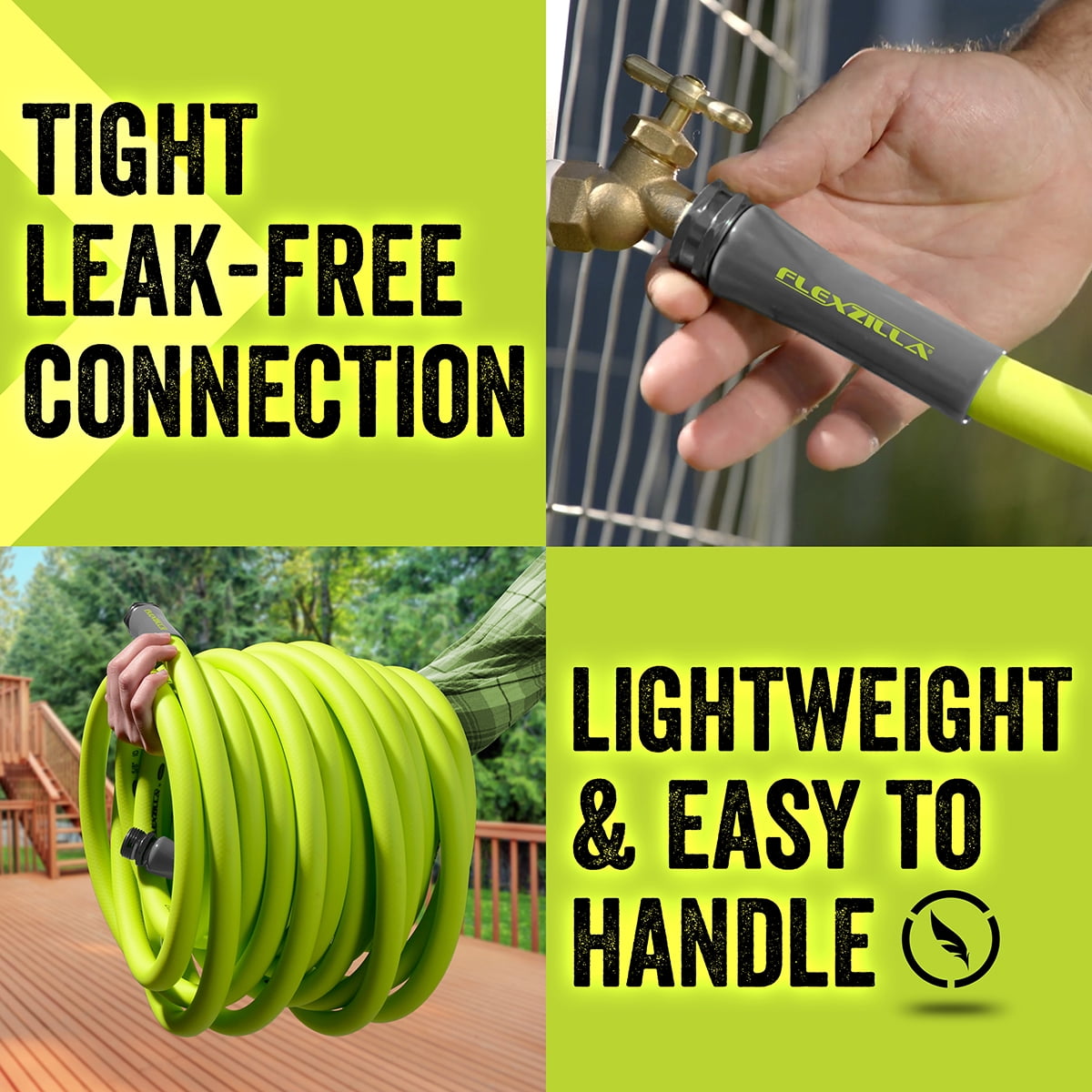 Flexzilla Premium Grade Garden Hose, 5/8 in. x 100ft., Hybrid Polymer, ZillaGreen Flexzilla Premium Grade Garden Hose, 5/8 in. x 100ft., Hybrid Polymer, ZillaGreen
