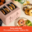 bella 4-Slice Toaster, 6 Setting Shade Control with Reheat, Cancel, Bagel & Defrost Buttons, Removable Crumb Tray, Anti Jam & Auto Shutoff, Blossom