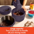 bella 3.5 Qt Hand & Stand Mixer, 2 in 1 Electric Mixer with Bowl, Dough Hook, Whisk & Egg Beater, Plum