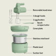 bella 3.5 Qt Hand & Stand Mixer, 2 in 1 Electric Mixer with Bowl, Dough Hook, Whisk & Egg Beater, Seaglass