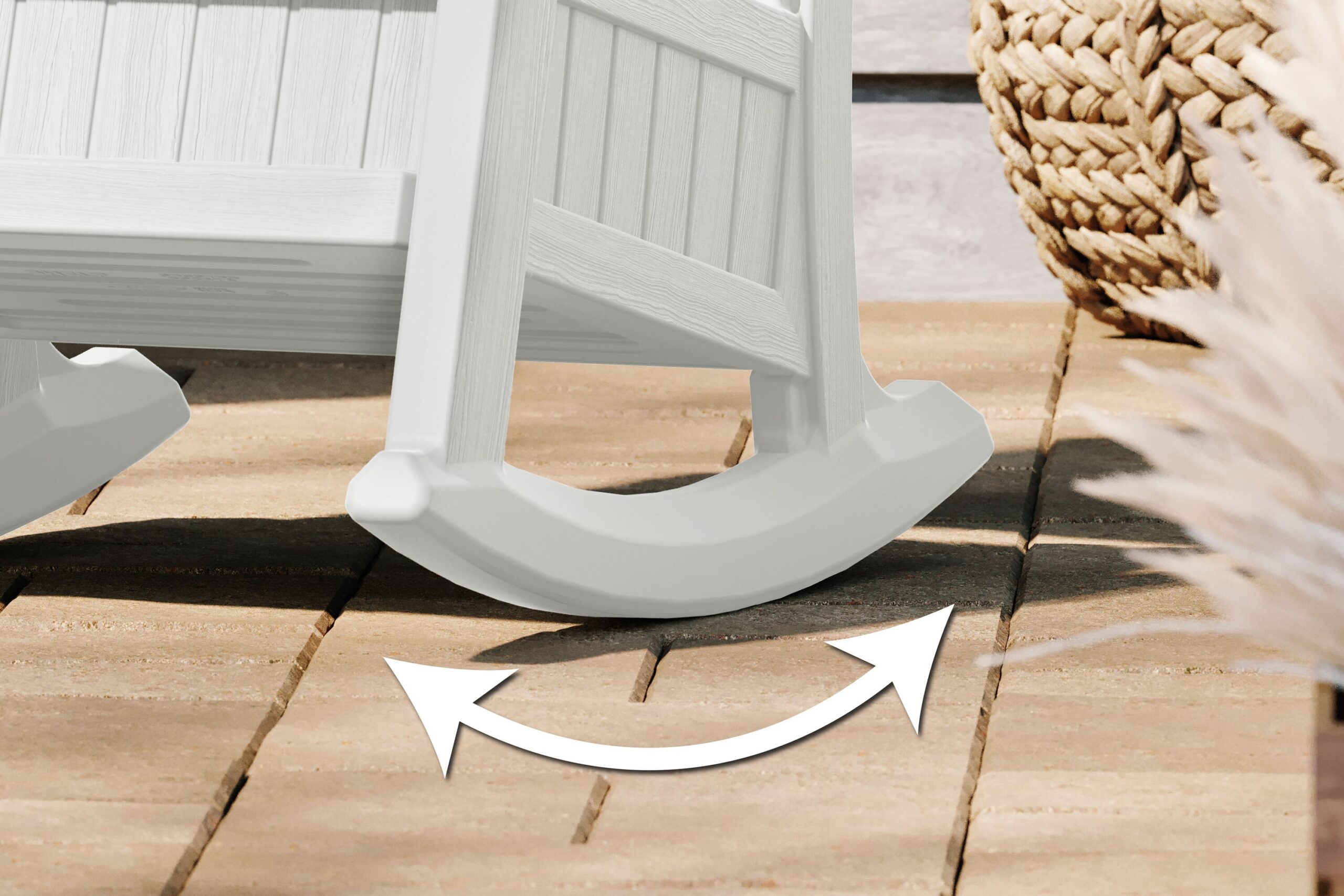 Suncast Storage Ice Cube Plastic Frame Rocking Chair with Solid Seat Suncast Storage Ice Cube Plastic Frame Rocking Chair with Solid Seat