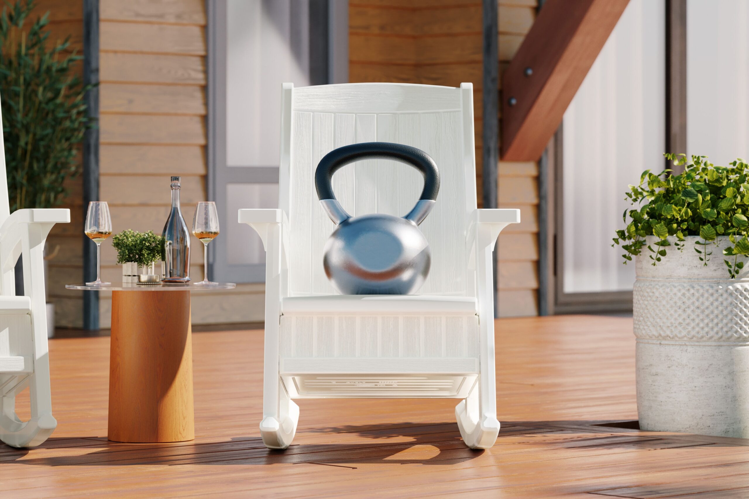 Suncast Storage Ice Cube Plastic Frame Rocking Chair with Solid Seat Suncast Storage Ice Cube Plastic Frame Rocking Chair with Solid Seat