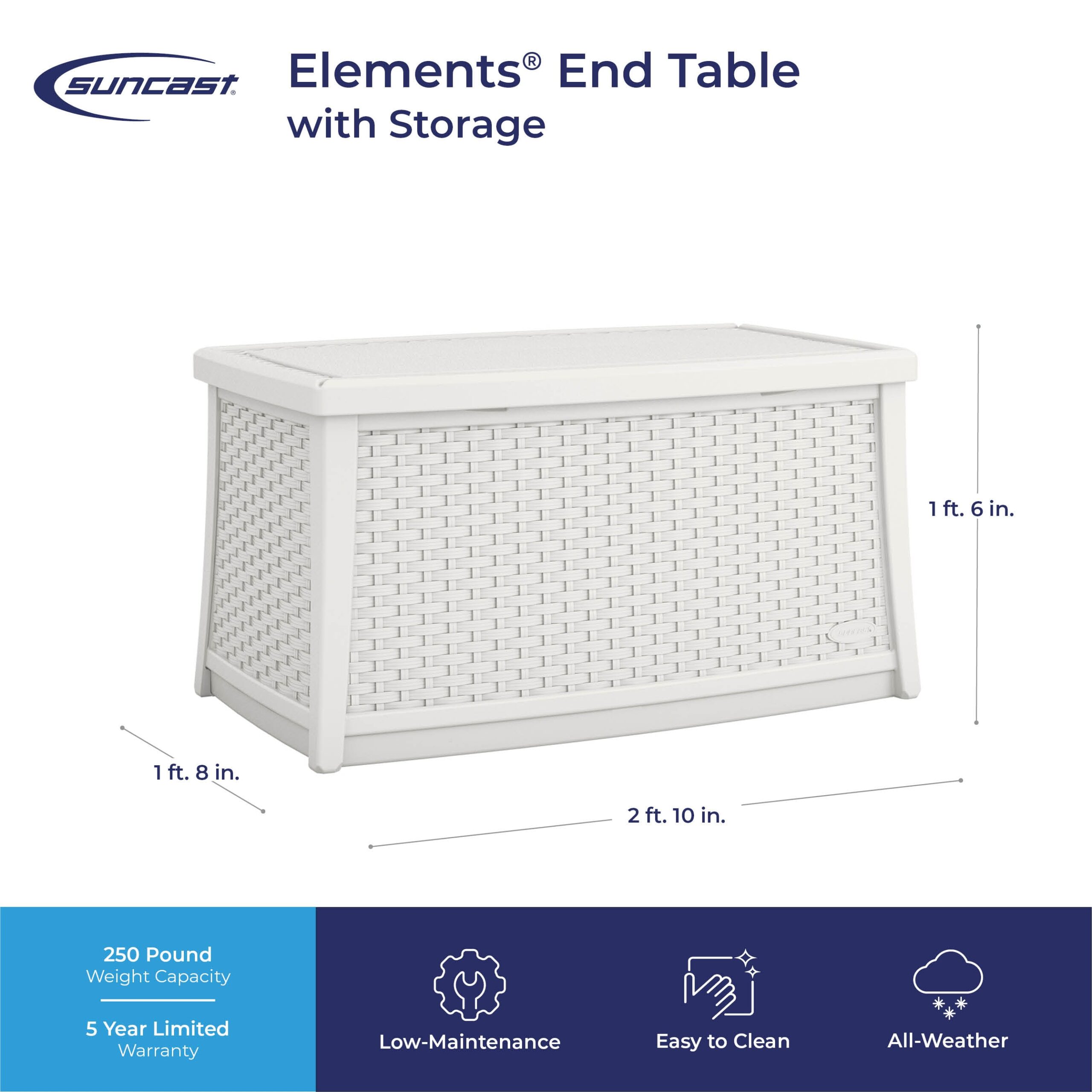 Suncast Resin Ice Cube 34-in W x 18-in H Hinged Top Coffee Table Suncast Resin Ice Cube 34-in W x 18-in H Hinged Top Coffee Table