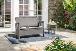 Suncast Elements 47-in W Casual Dove Gray 2-seater Storage Loveseat
