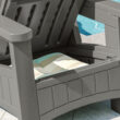 Suncast Adirondack Dove Gray Resin Frame Stationary Adirondack Chair with Solid Seat