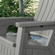 Suncast Adirondack Dove Gray Resin Frame Stationary Adirondack Chair with Solid Seat