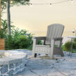 Suncast Adirondack Dove Gray Resin Frame Stationary Adirondack Chair with Solid Seat