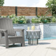 Suncast Adirondack Dove Gray Resin Frame Stationary Adirondack Chair with Solid Seat
