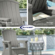Suncast Adirondack Dove Gray Resin Frame Stationary Adirondack Chair with Solid Seat