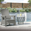 Suncast Adirondack Dove Gray Resin Frame Stationary Adirondack Chair with Solid Seat