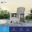 Suncast Adirondack Dove Gray Resin Frame Stationary Adirondack Chair with Solid Seat