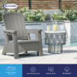 Suncast Adirondack Dove Gray Resin Frame Stationary Adirondack Chair with Solid Seat