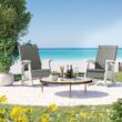 Suncast Storage Dove Gray and Ice Cube Plastic Frame Rocking Chair with Solid Seat