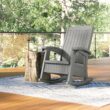 Suncast Storage Dove Gray Plastic Frame Rocking Chair with Solid Seat