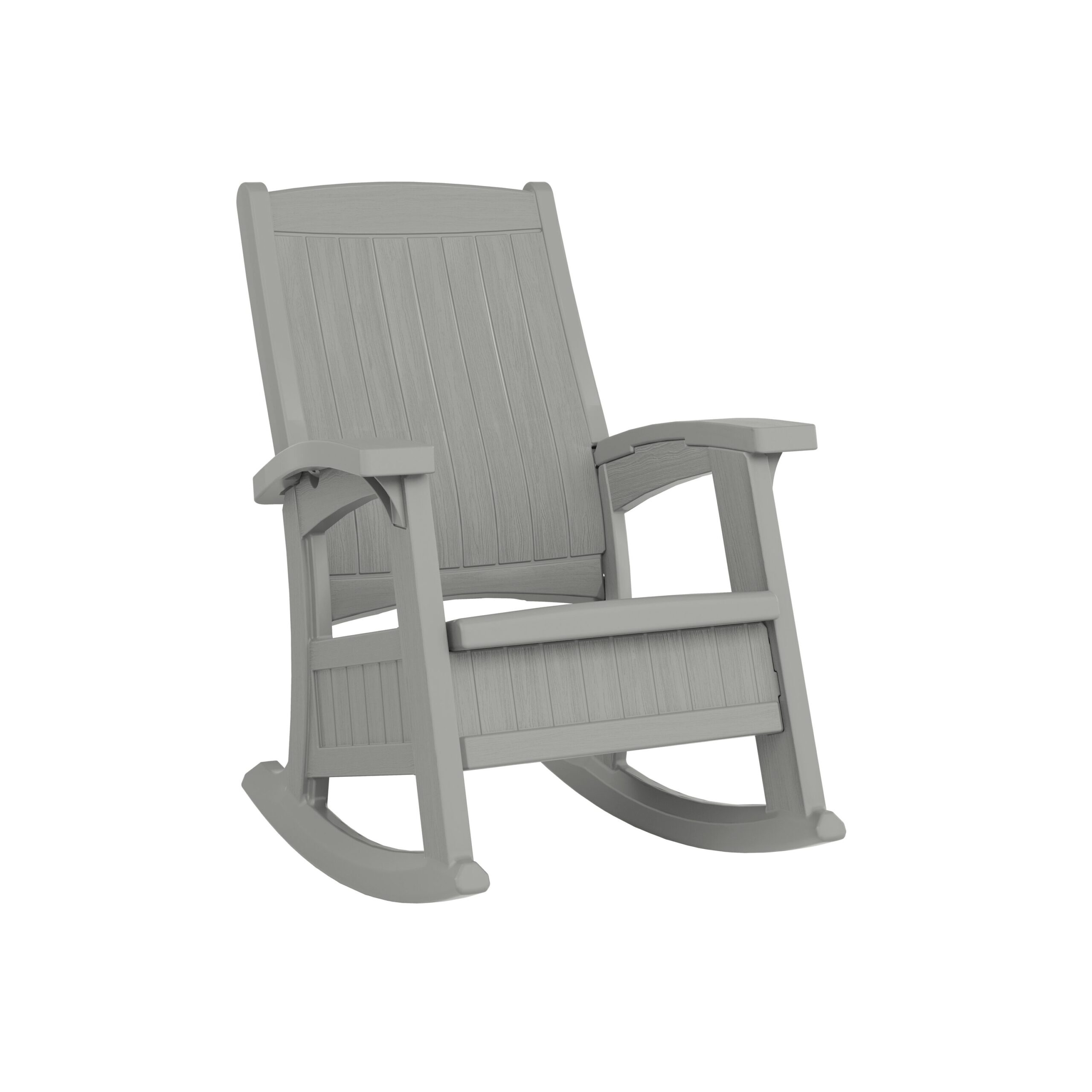 Suncast Storage Dove Gray Plastic Frame Rocking Chair with Solid Seat Suncast Storage Dove Gray Plastic Frame Rocking Chair with Solid Seat