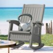 Suncast Storage Dove Gray Plastic Frame Rocking Chair with Solid Seat Suncast Storage Dove Gray Plastic Frame Rocking Chair with Solid Seat