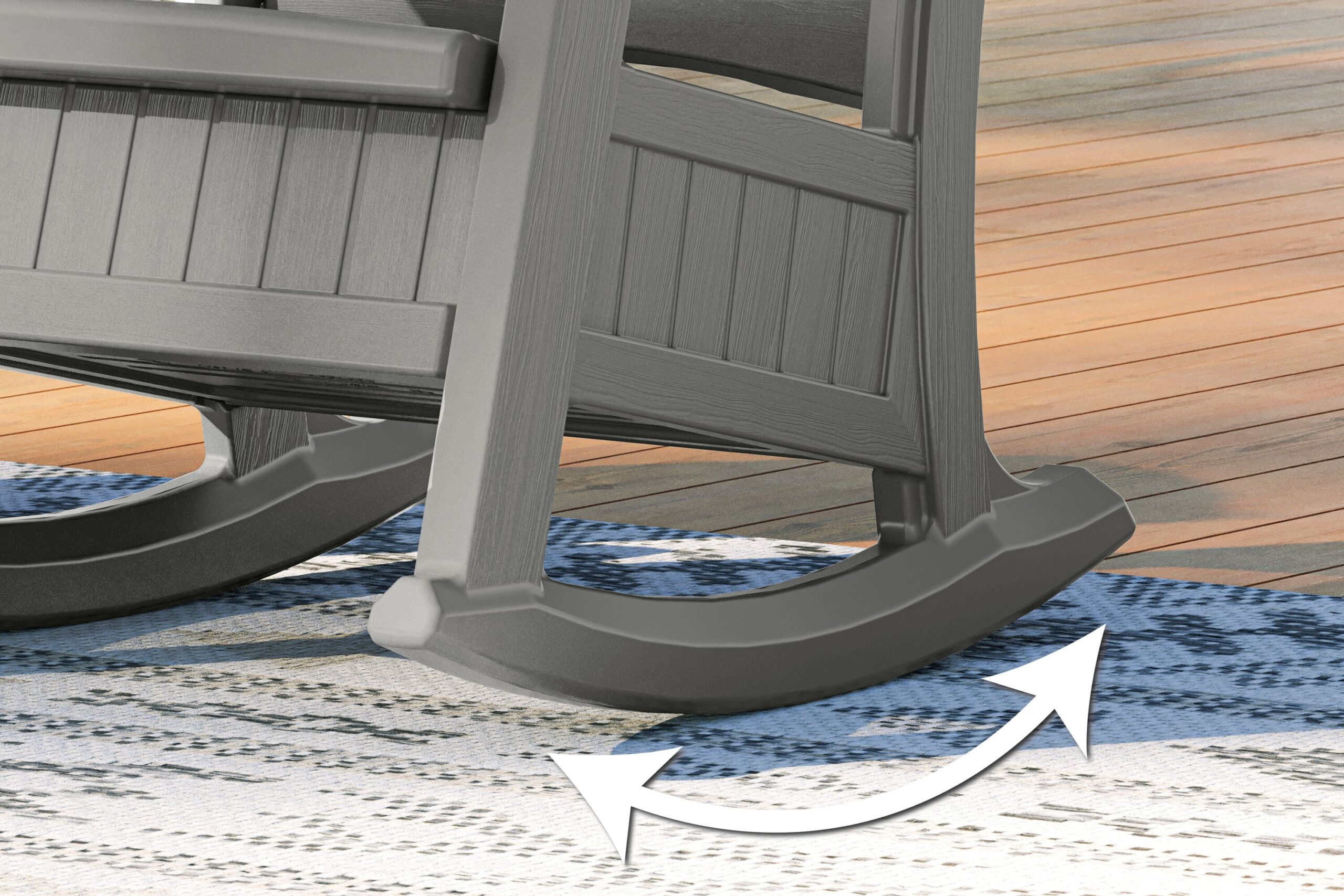 Suncast Storage Dove Gray Plastic Frame Rocking Chair with Solid Seat Suncast Storage Dove Gray Plastic Frame Rocking Chair with Solid Seat