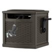 Suncast Slide Trak Retractable Hose Reel 150 ft Free Standing Resin Brown