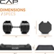 CAP ADJUSTABELL Adjustable Dumbbell Weights - Singles & Pairs | 12.5 lb, 25 lb & 55 lb | Multiple Handle Options