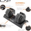 CAP ADJUSTABELL Adjustable Dumbbell Weights - Singles & Pairs | 12.5 lb, 25 lb & 55 lb | Multiple Handle Options