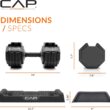CAP ADJUSTABELL Adjustable Dumbbell Weights - Singles & Pairs | 12.5 lb, 25 lb & 55 lb | Multiple Handle Options