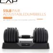 CAP Adjustabell G6 Round Adjustable Dumbbell, Black Handle CAP ADJUSTABELL Adjustable Dumbbell Weights - Singles & Pairs | 12.5 lb, 25 lb & 55 lb | Multiple Handle Options