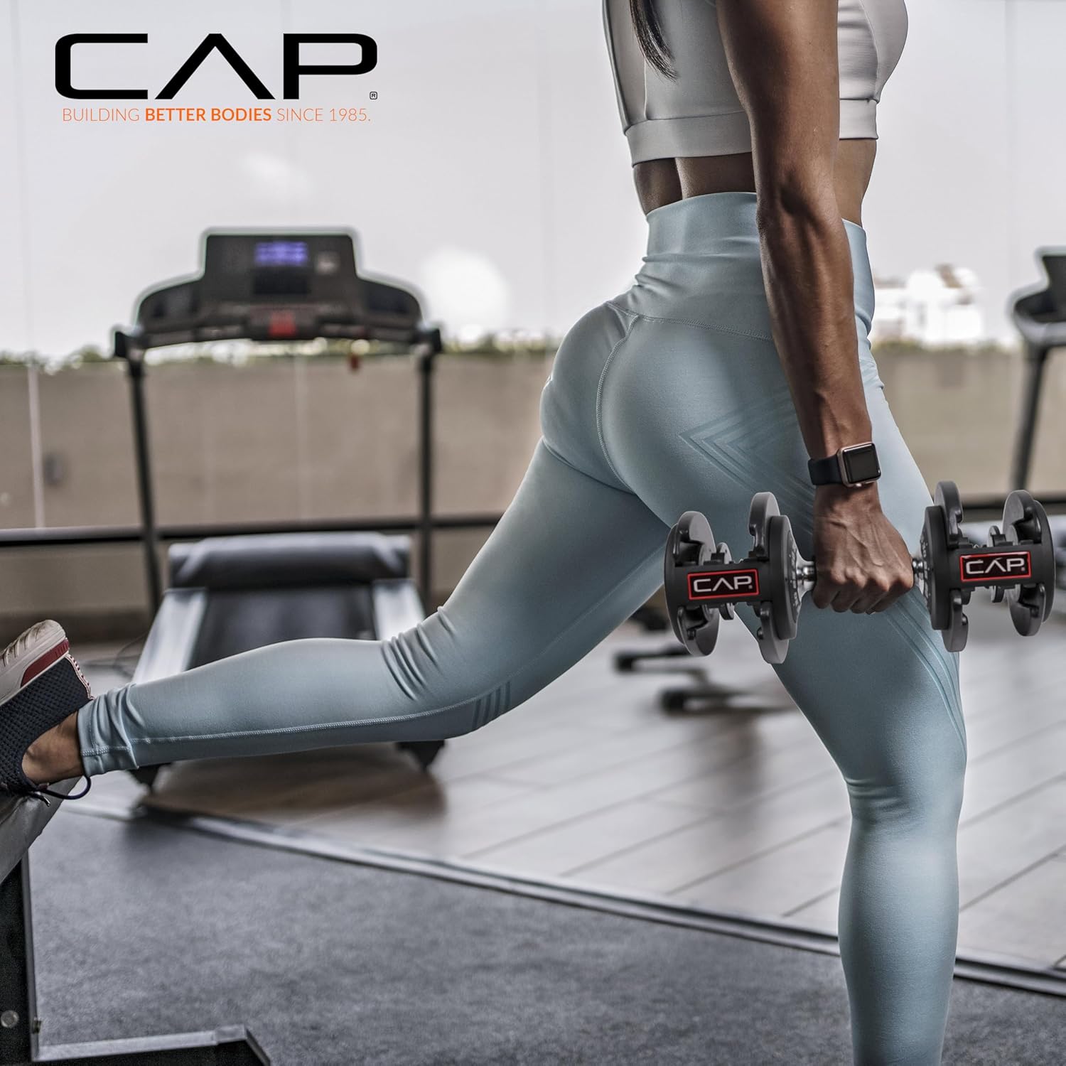 CAP Adjustabell G6 Round Adjustable Dumbbell, Black Handle CAP ADJUSTABELL Adjustable Dumbbell Weights - Singles & Pairs | 12.5 lb, 25 lb & 55 lb | Multiple Handle Options
