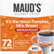 Maud's Decaf Pumpkin Spice Flavored Coffee Pods, 72 ct, Medium Roast Flavored Coffee in Single Serve Pods – 100% Arabica Coffee, Compatible with Keurig K Cups Maker