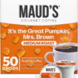 Maud's Pumpkin Spice Flavored Coffee Pods, 50 ct - 100% Arabica Medium Roast Coffee, Solar Energy Produced Single Coffee Pods Compatible with Keurig K-Cup Brewers