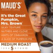 Maud's Pumpkin Spice Flavored Coffee Pods, 50 ct - 100% Arabica Medium Roast Coffee, Solar Energy Produced Single Coffee Pods Compatible with Keurig K-Cup Brewers