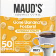 Maud's Banana Flavored Coffee Pods, 50 ct, Medium Roast Flavored Coffee in Single Serve Pods – 100% Arabica Beans, Compatible with Keurig K Cups Maker