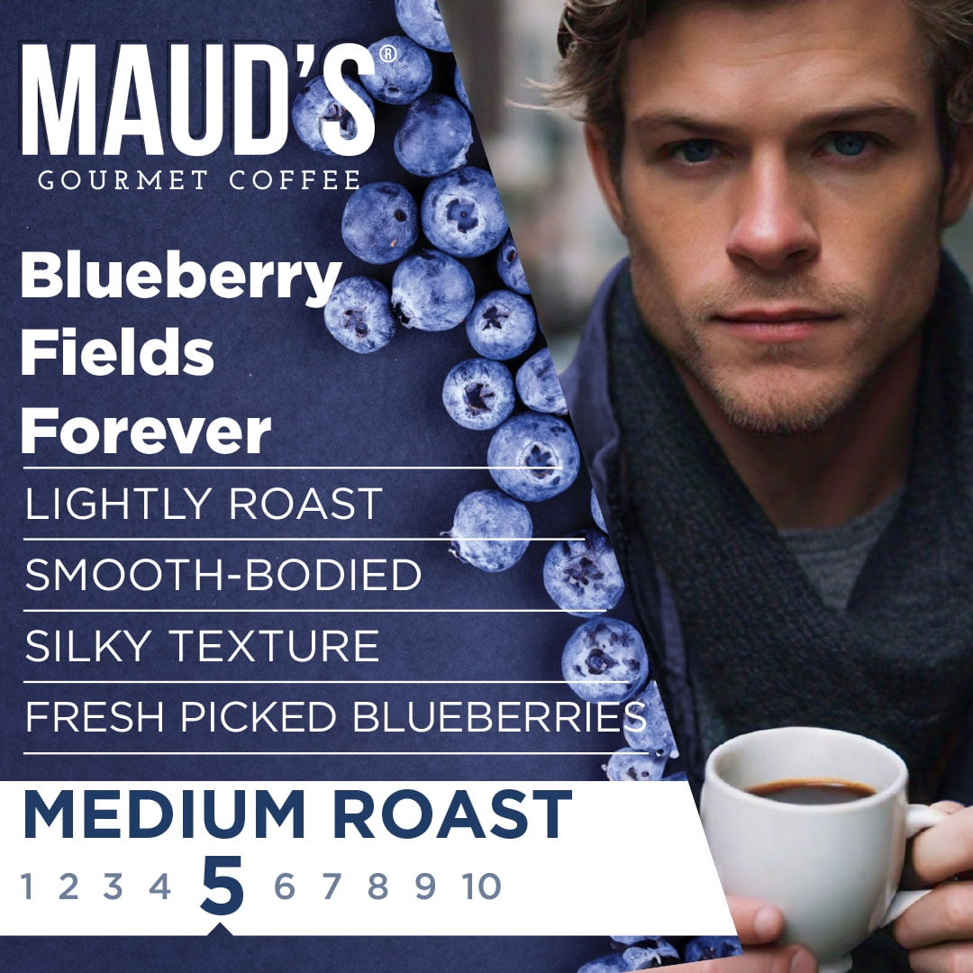 Maud's Blueberry Coffee Pods, Blueberry Fields Forever, Compatible w/ K-Cup Brewers, 50ct Maud's Blueberry Coffee Pods, Blueberry Fields Forever, Compatible w/ K-Cup Brewers, 50ct