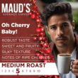 Maud's Cherry Flavored Coffee Pods, 50ct, Medium Roast Flavored Coffee in Single Serve Pods – 100% Arabica Beans, Compatible with Keurig K Cups Maker