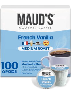 Maud's French Vanilla Coffee Pods, Classic Vanilla, Compatible w/ K-Cup Brewers, 100ct